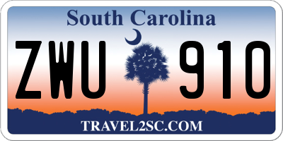SC license plate ZWU910