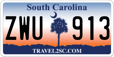 SC license plate ZWU913