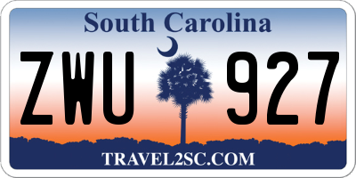 SC license plate ZWU927