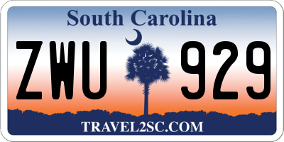SC license plate ZWU929