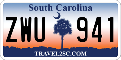 SC license plate ZWU941