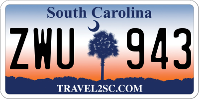 SC license plate ZWU943