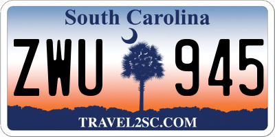 SC license plate ZWU945