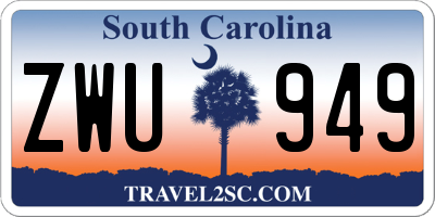 SC license plate ZWU949