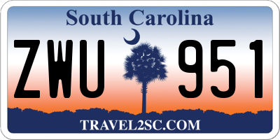SC license plate ZWU951