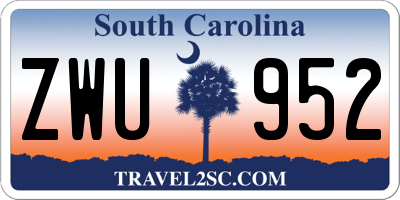 SC license plate ZWU952