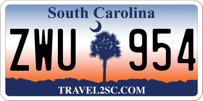 SC license plate ZWU954