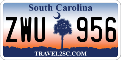 SC license plate ZWU956