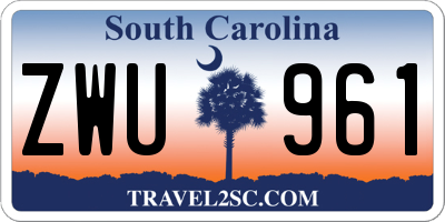 SC license plate ZWU961