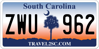 SC license plate ZWU962