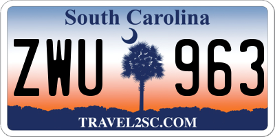 SC license plate ZWU963