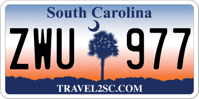 SC license plate ZWU977