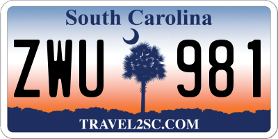 SC license plate ZWU981