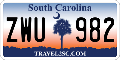 SC license plate ZWU982