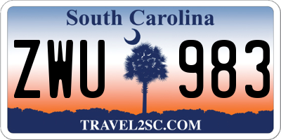 SC license plate ZWU983