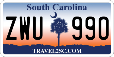 SC license plate ZWU990