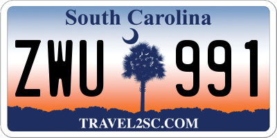 SC license plate ZWU991