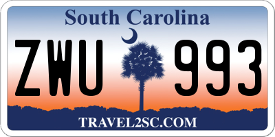 SC license plate ZWU993