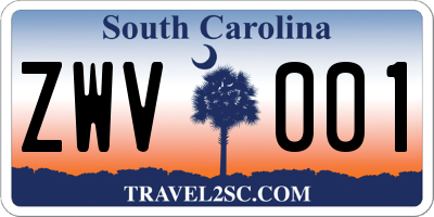 SC license plate ZWV001