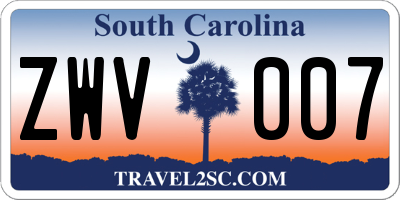 SC license plate ZWV007