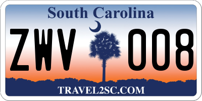 SC license plate ZWV008