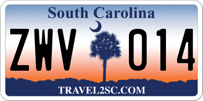 SC license plate ZWV014