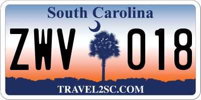 SC license plate ZWV018
