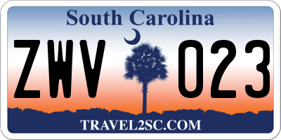 SC license plate ZWV023