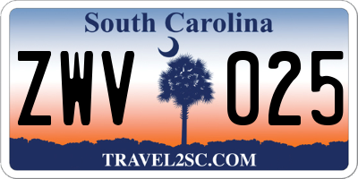 SC license plate ZWV025