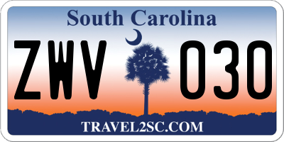 SC license plate ZWV030