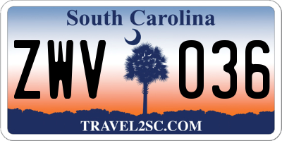 SC license plate ZWV036