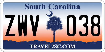 SC license plate ZWV038