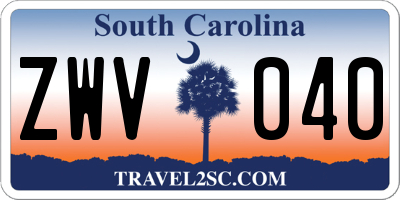 SC license plate ZWV040