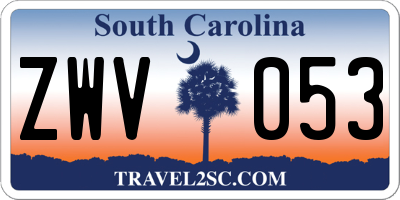 SC license plate ZWV053