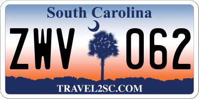 SC license plate ZWV062