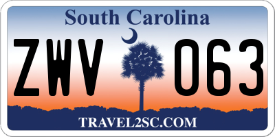SC license plate ZWV063