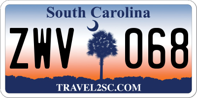 SC license plate ZWV068