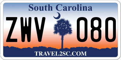 SC license plate ZWV080