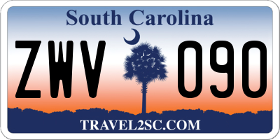 SC license plate ZWV090