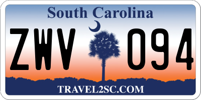 SC license plate ZWV094