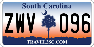 SC license plate ZWV096