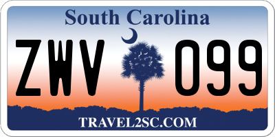 SC license plate ZWV099