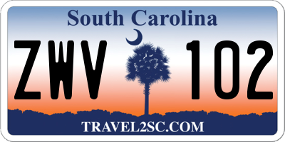 SC license plate ZWV102