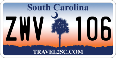 SC license plate ZWV106