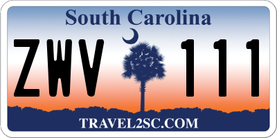 SC license plate ZWV111