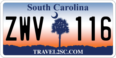 SC license plate ZWV116