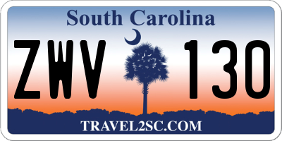SC license plate ZWV130