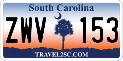 SC license plate ZWV153