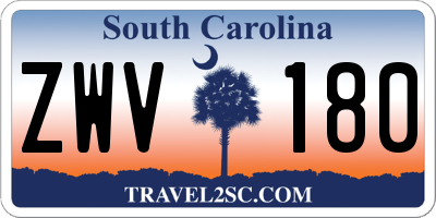 SC license plate ZWV180