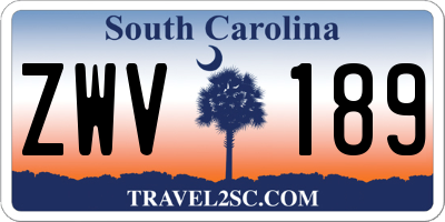 SC license plate ZWV189